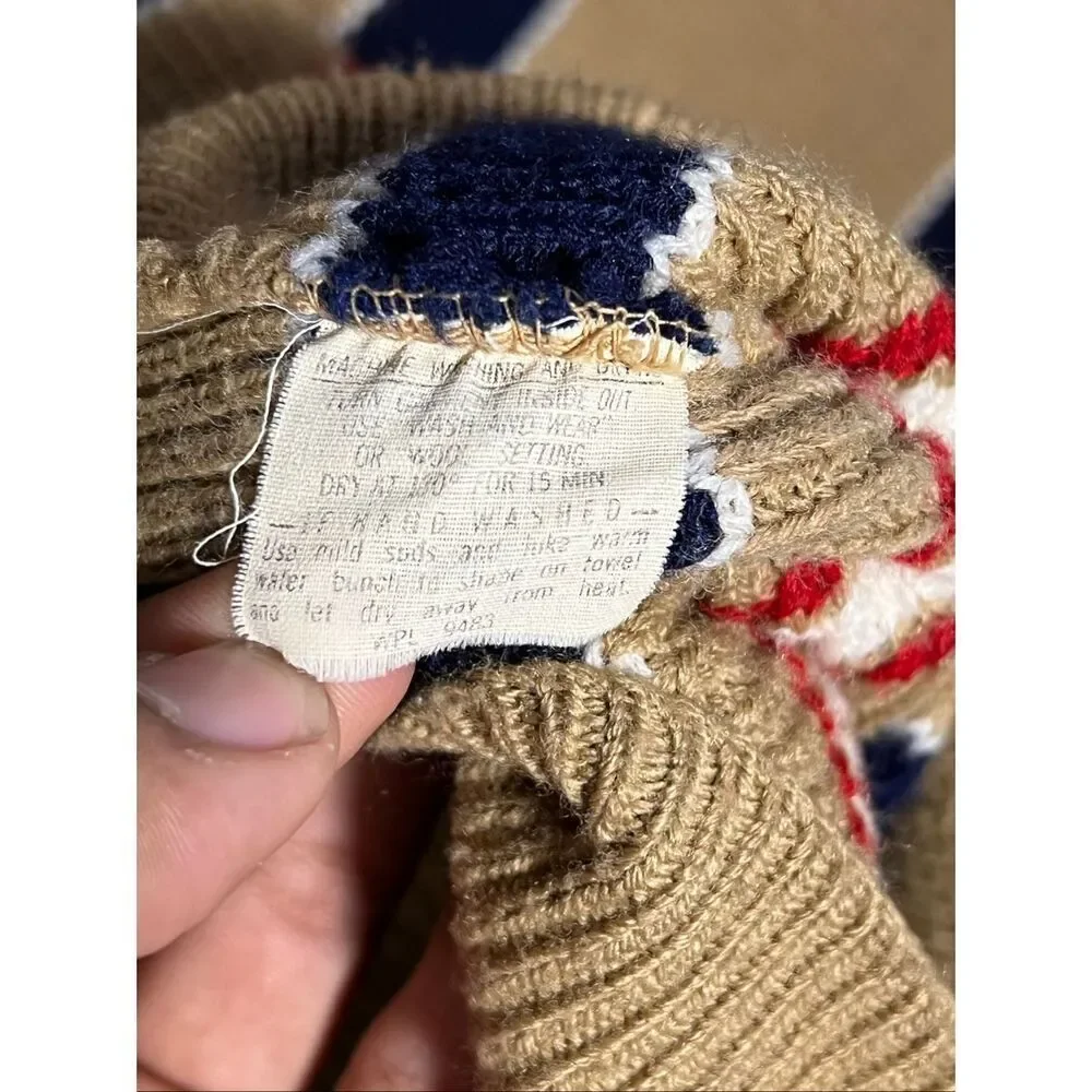 Vintage 90s Robert Bruce Men’s Wool Striped Knit Sweater